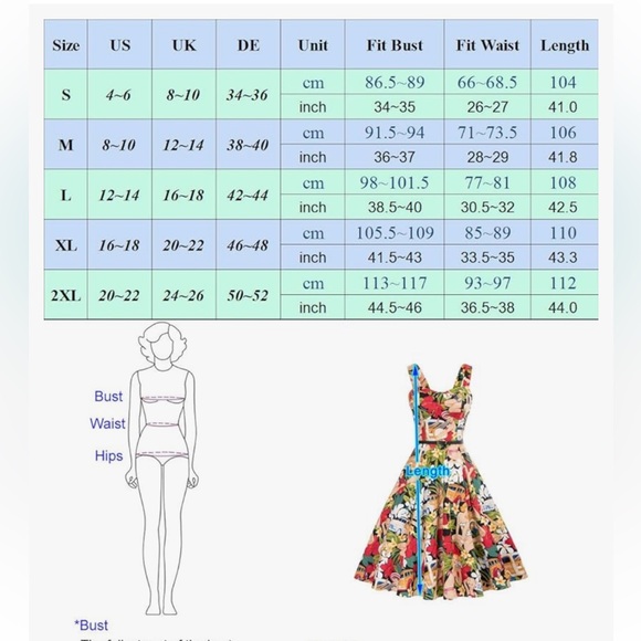 Belle Poque Womens Med Sleeveless Hawaiian Pin Up Girl A-Line Swing Midi Dress - Picture 4 of 15